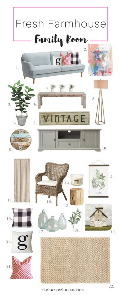 Mood Boards: Fresh Farmhouse Family Room | The Harper House