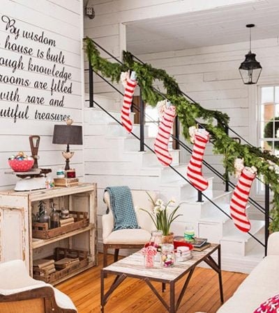 love this space! Find out where to buy Joanna's favorite Fixer Upper Christmas decor to create this same warm farmhouse Christmas feel in your home | www.theharperhouse.com