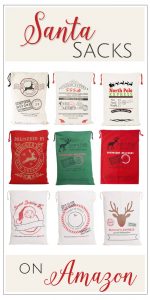 Santa sacks - cute and cheap wrapping for all those odd shaped presents! Available on Amazon