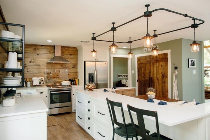 where to buy the kitchen lights featured on Fixer Upper: Season 4 episode 2 Mid Century Modestly Priced House