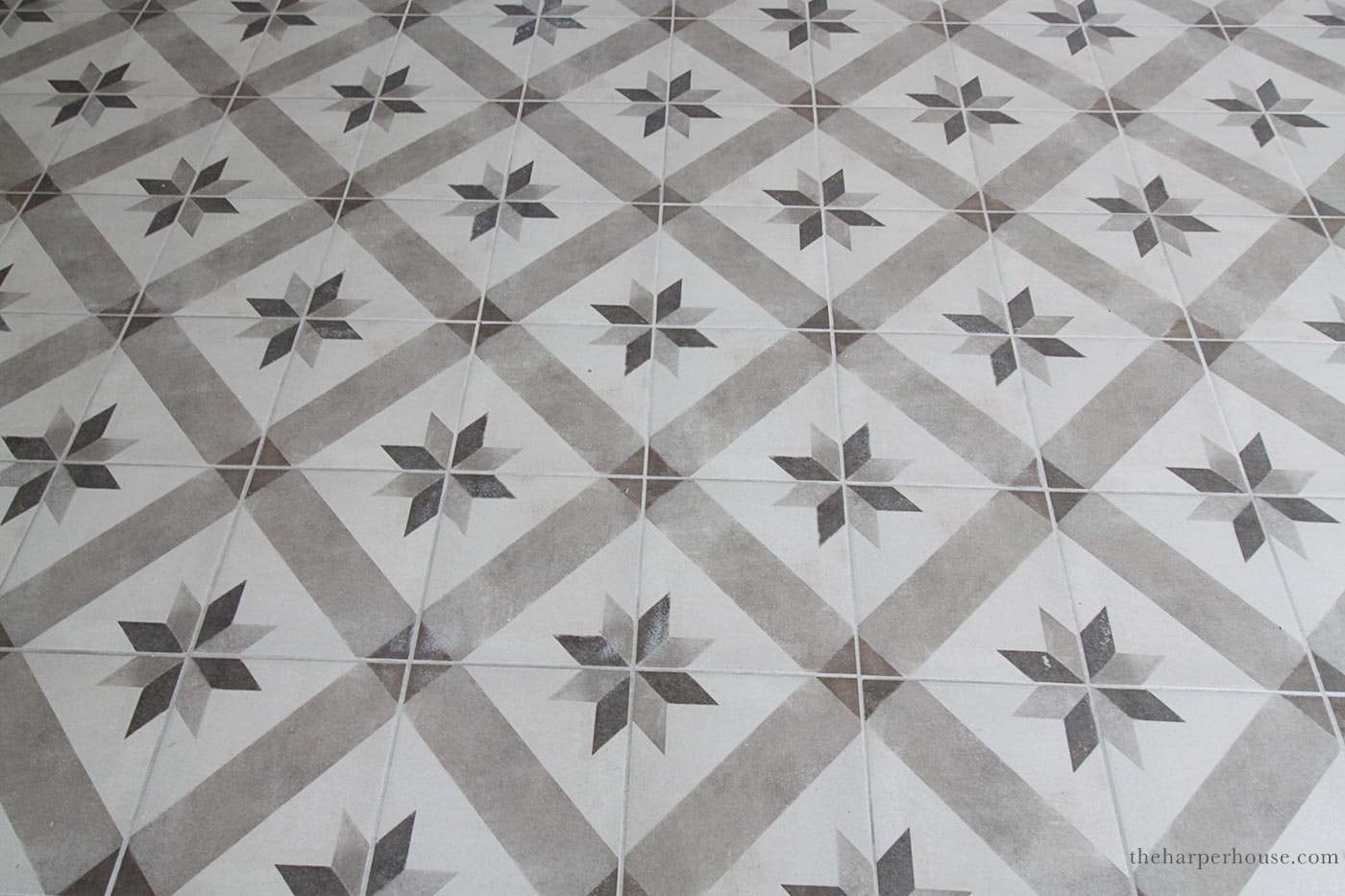 love this floor - and so much cheaper than cement tile! theharperhouse.com