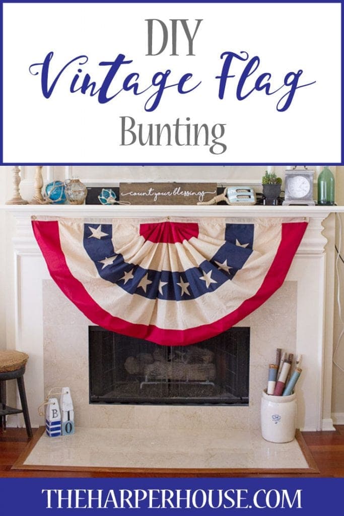 Make this diy vintage flag bunting with just a couple pots of coffee and some creativity! Full tutorial at theharperhouse.com