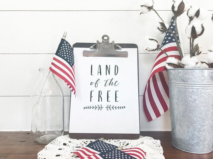 Home of the Brave Free Printable! Free Patriotic Printable for the Fourth of July!