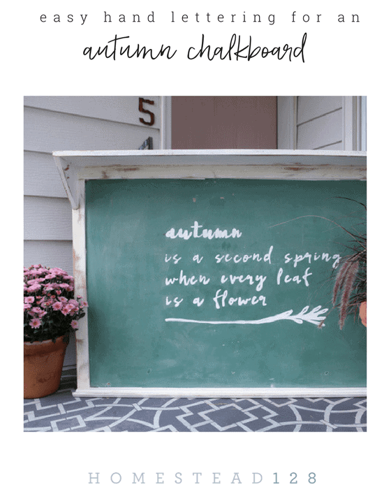 Easy hand lettering for the perfect autumn chalkboard.