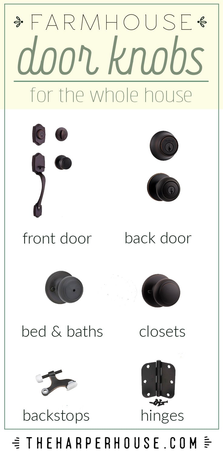 easy to follow guide for choosing cohesive door hardware for your whole house. Budget friend and modern farmhouse approved!