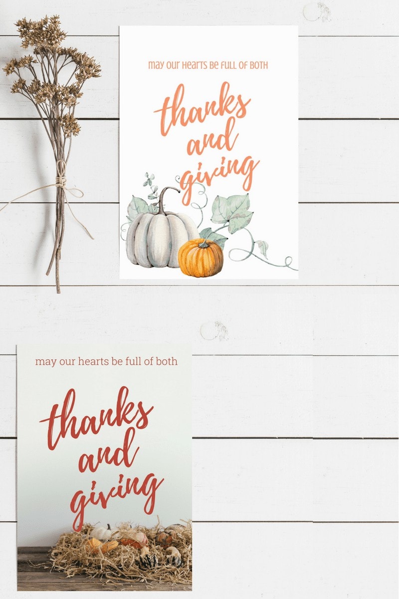 Thanksgiving pumpkin printable art for the farmhouse.