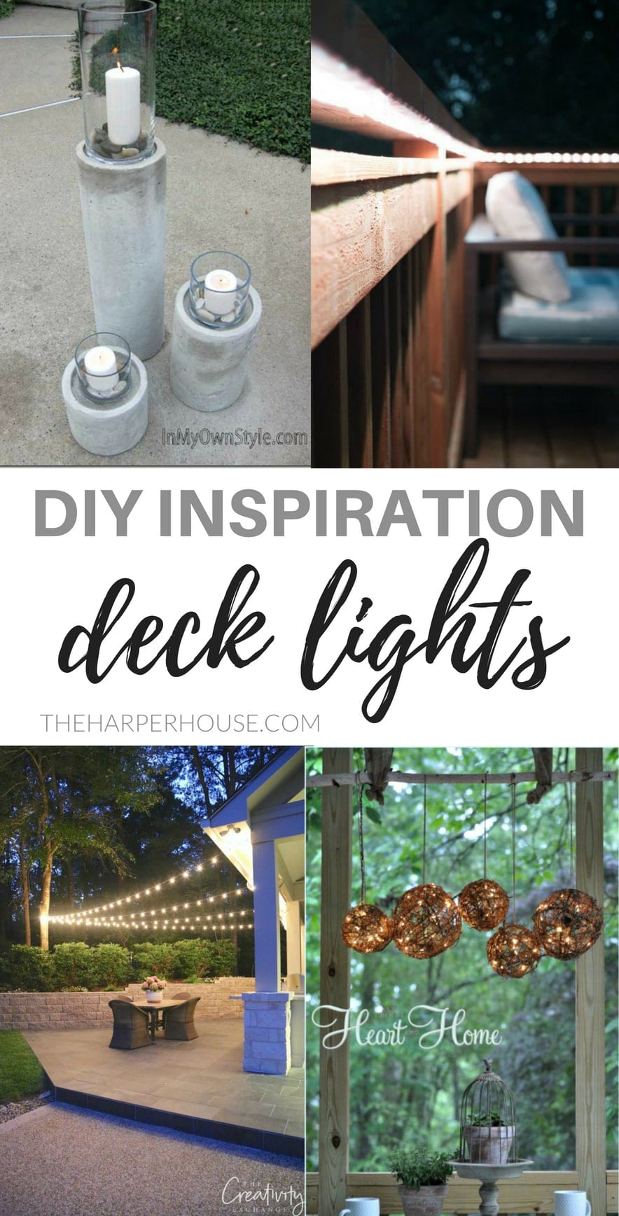 Give one of these DIY deck lighting ideas a try on your porch or patio this season. These unique outdoor lighting projects are sure to add character and brighten any space.
