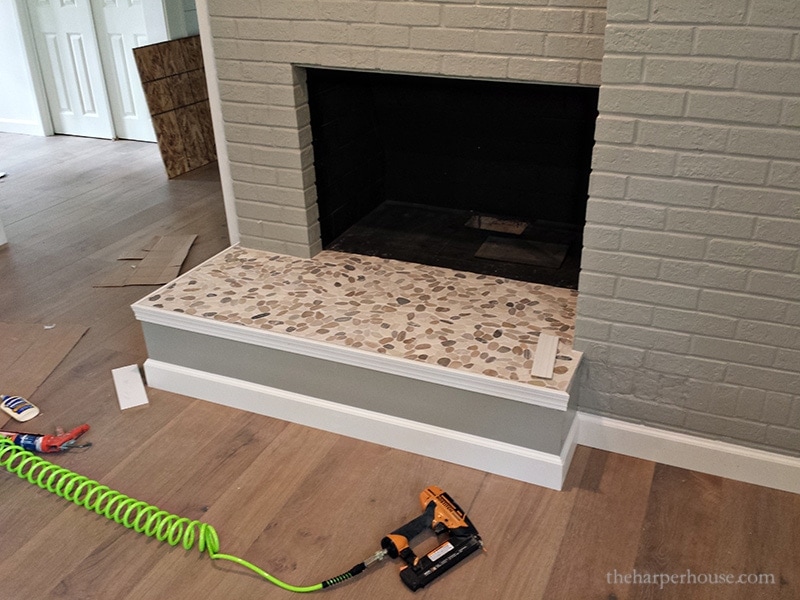 adding wood trim around fireplace hearth