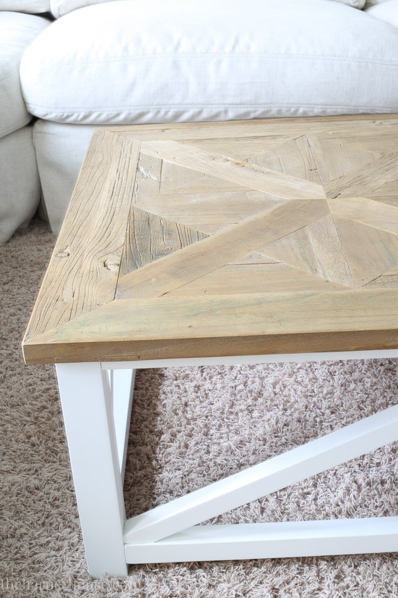 reclaimed wood farmhouse coffee table from Amazon