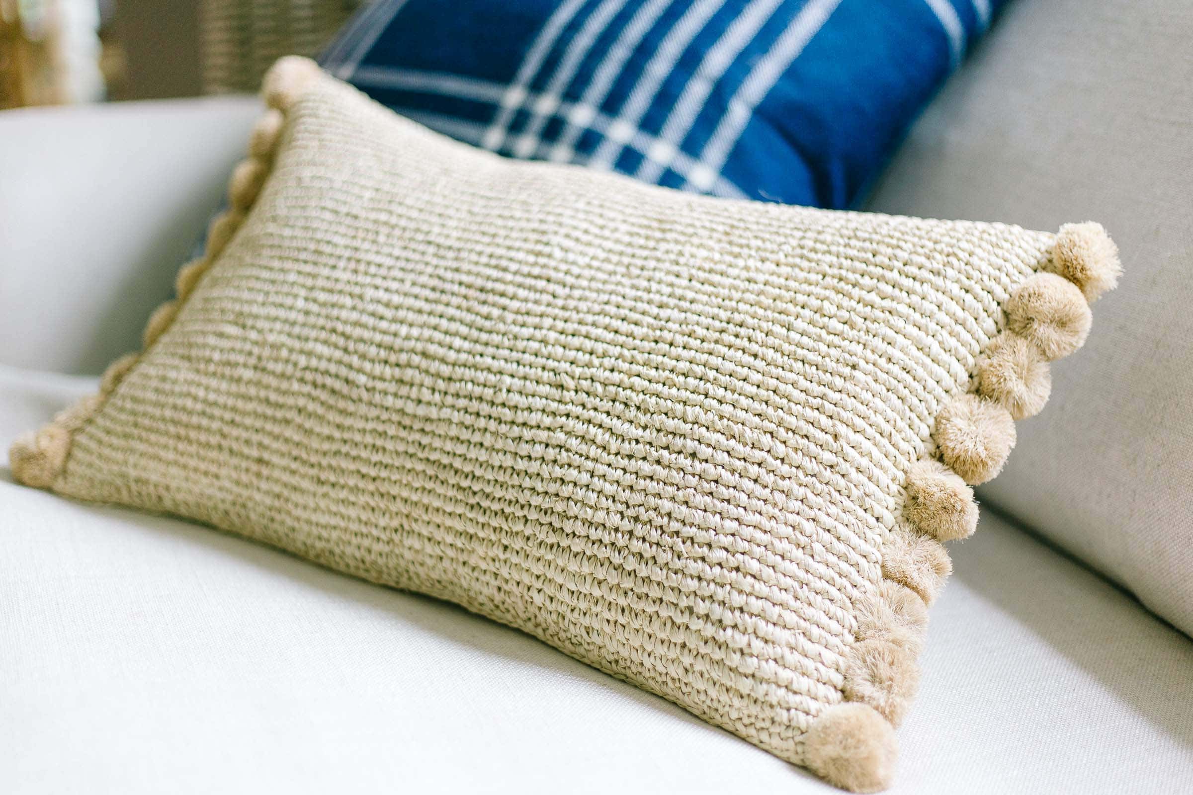 woven raffia pillow from Serena and Lily